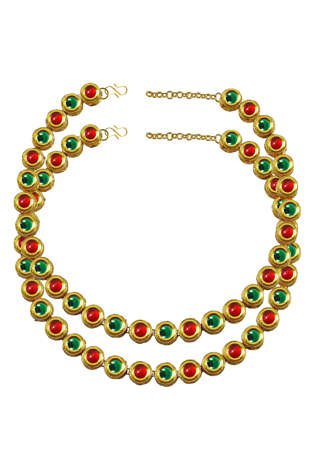 Green Brass Gold Plated Anklets 171384