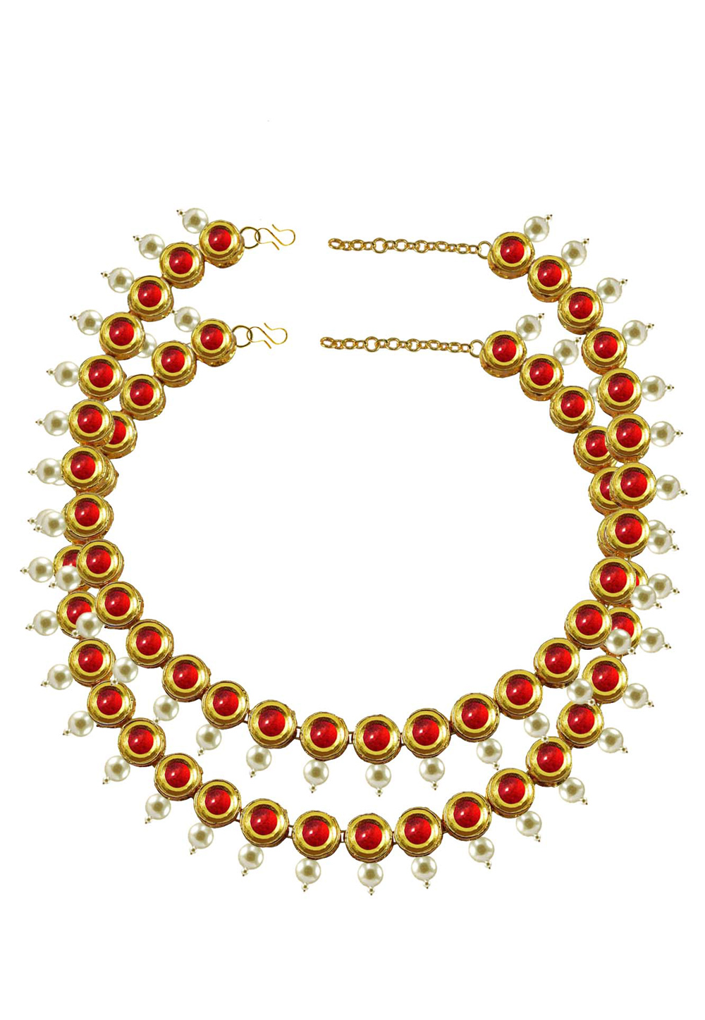 Red Brass Gold Plated Anklets 171386