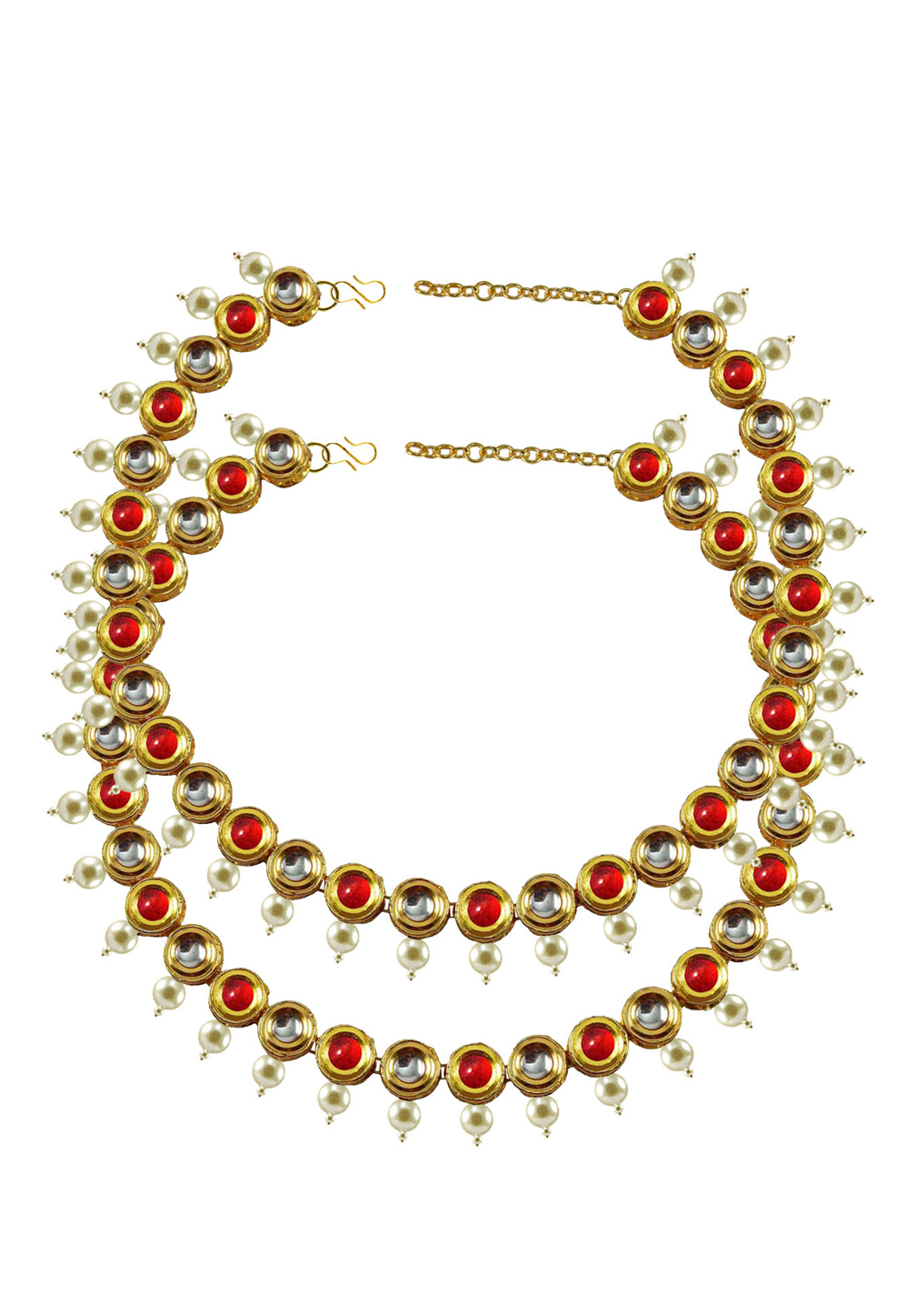Red Brass Gold Plated Anklets 171387