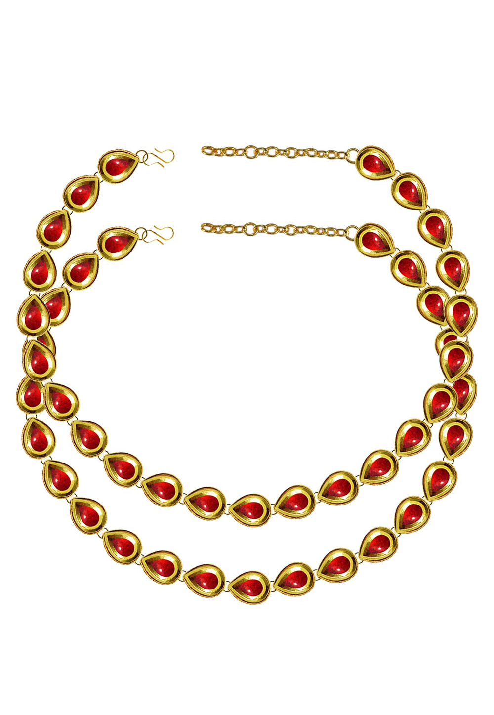 Red Brass Gold Plated Anklets 171393
