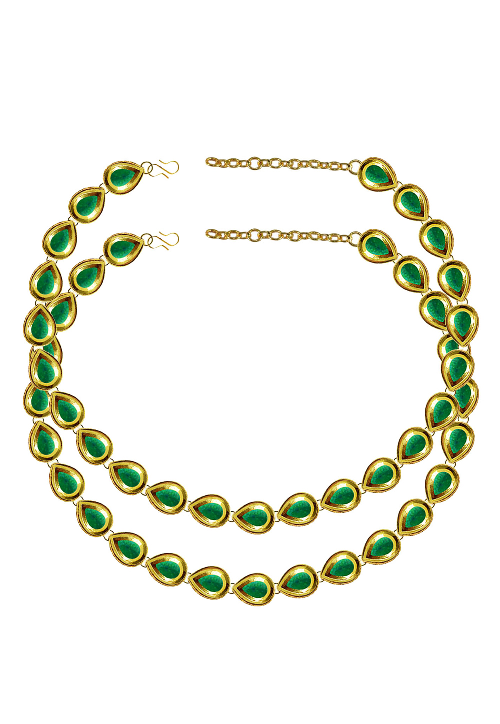 Green Brass Gold Plated Anklets 171394