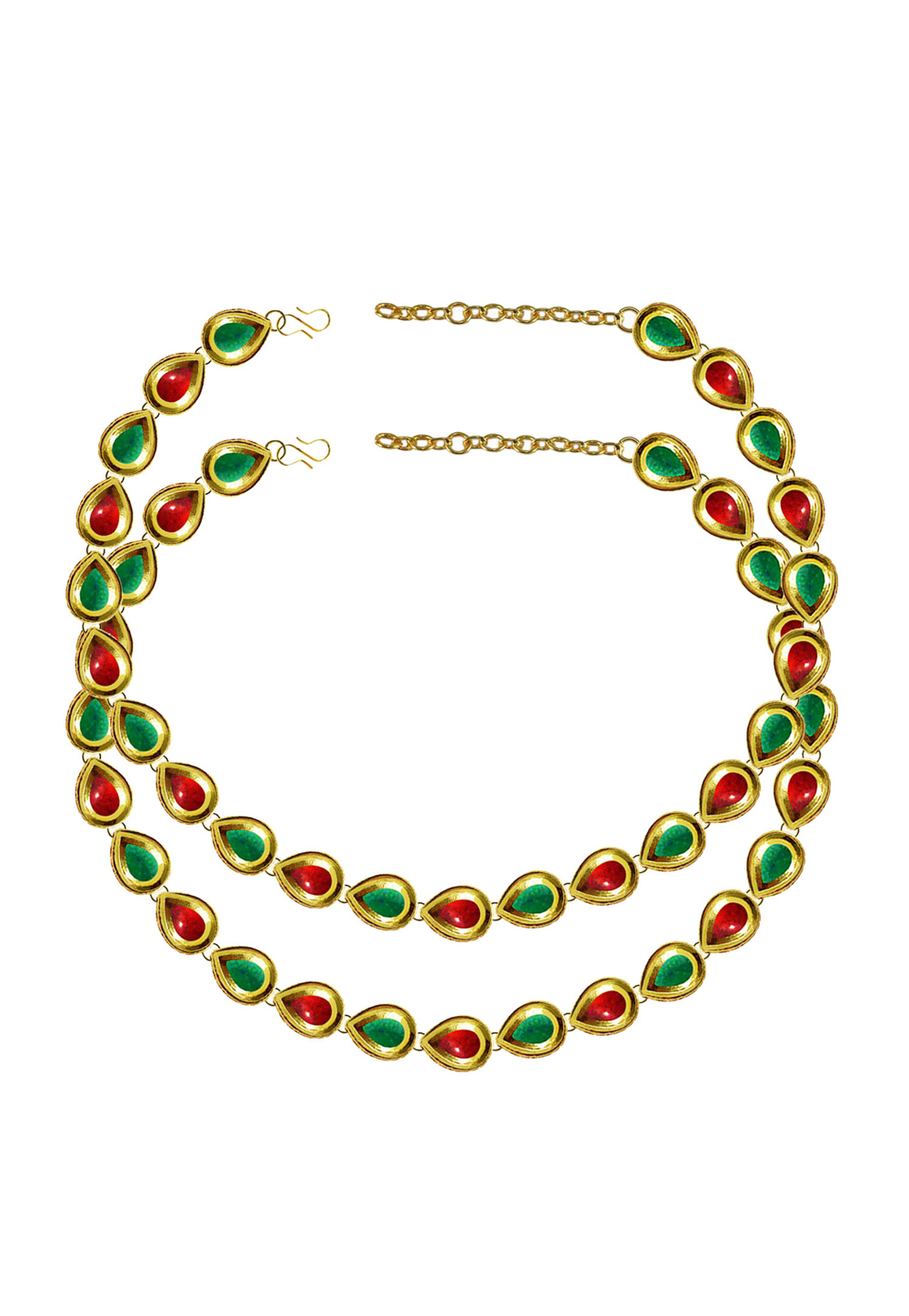 Green Brass Gold Plated Anklets 171395