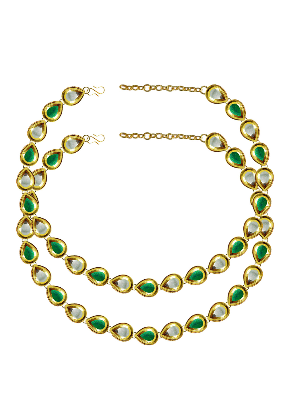 Green Brass Gold Plated Anklets 171397