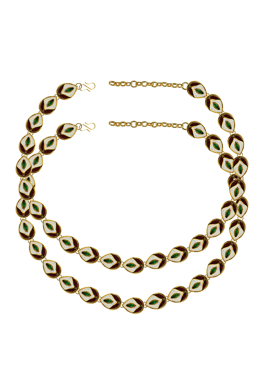Green Brass Gold Plated Anklets 171398