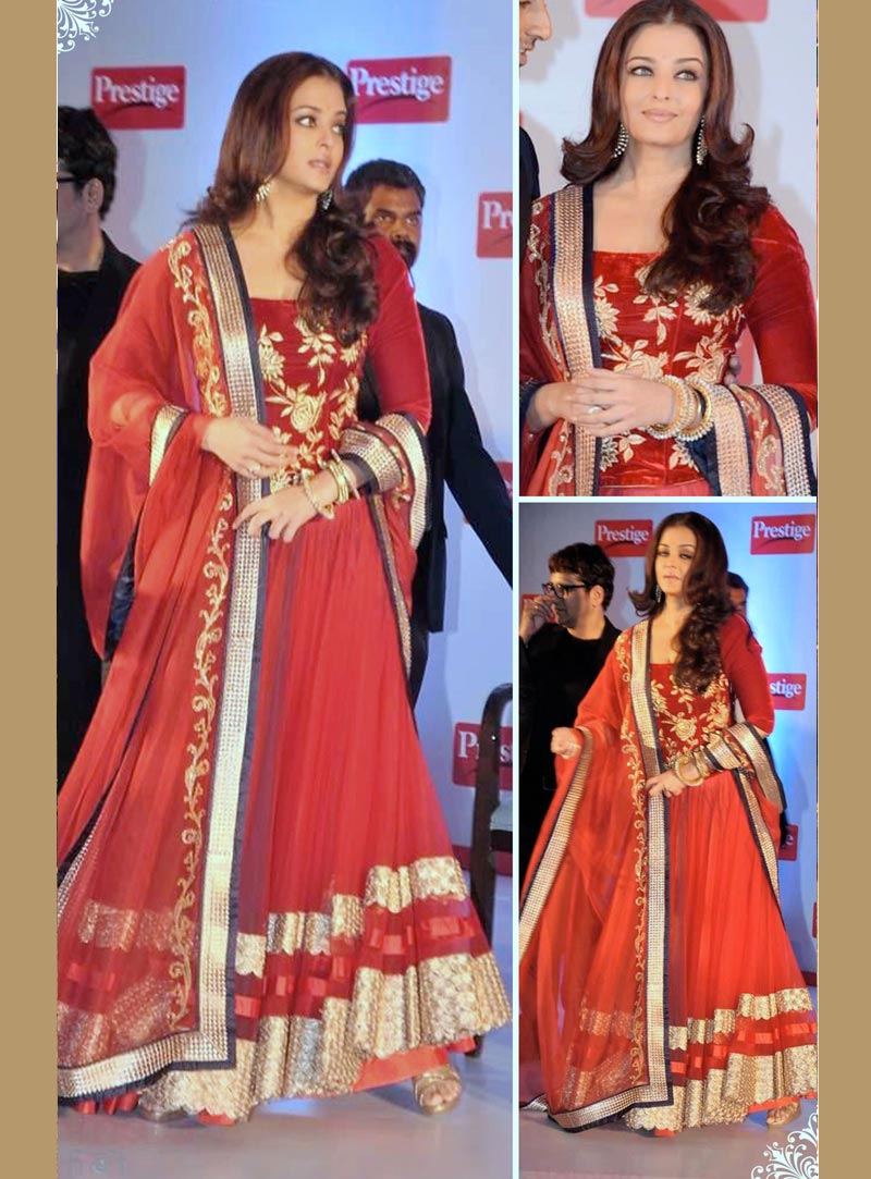 Aishwarya Rai Red Lehenga At Prestige Brand Endorsement 40282