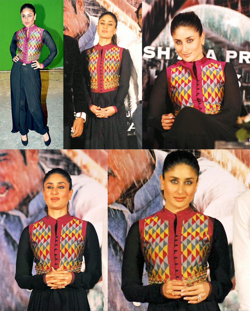 Kareena Kapoor Satyagraha Promo Black Bollywood Jacket Dress 28632