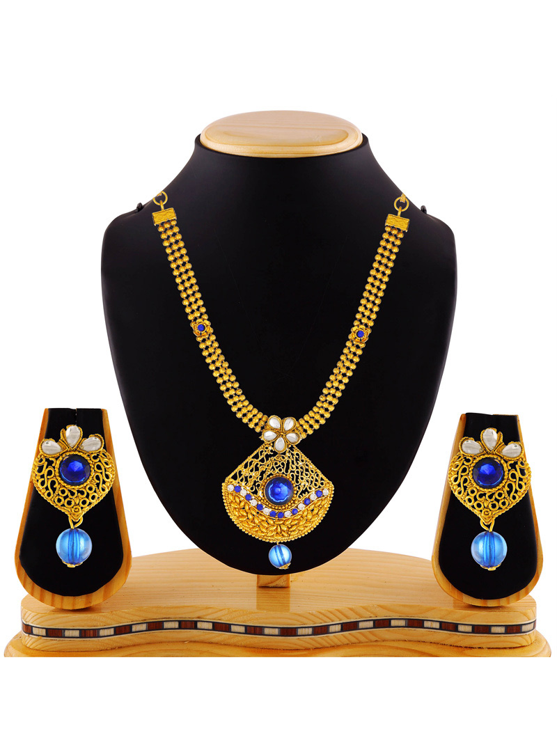 Blue Brass LCT Stone Necklace Set 103913