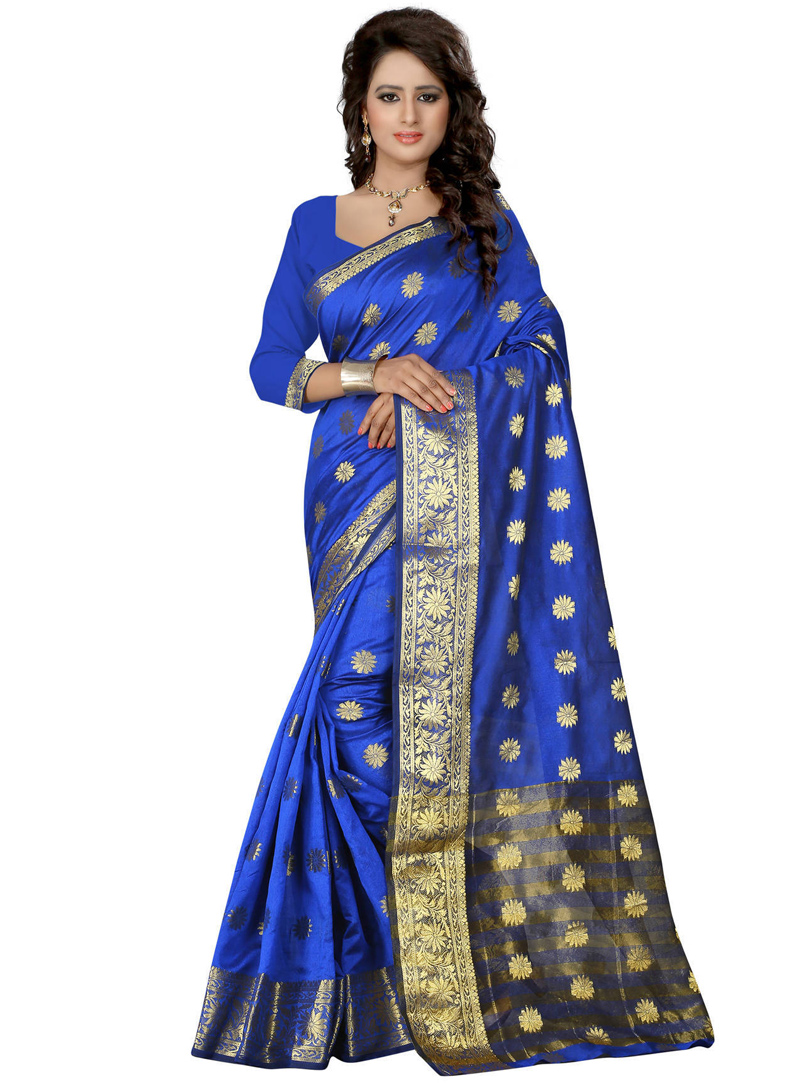 Blue Art Silk Festival Wear Saree 121367
