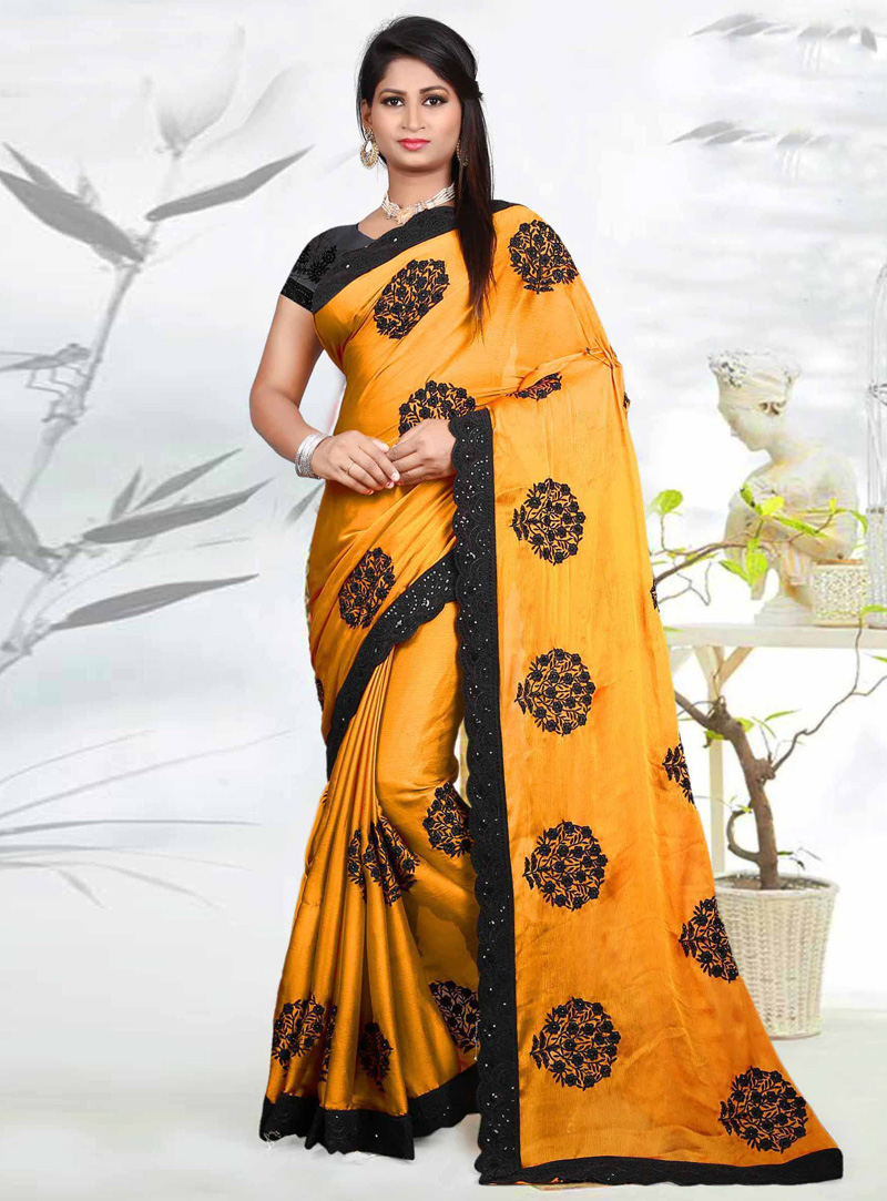 Yellow Silk Festival Wear Saree 130091