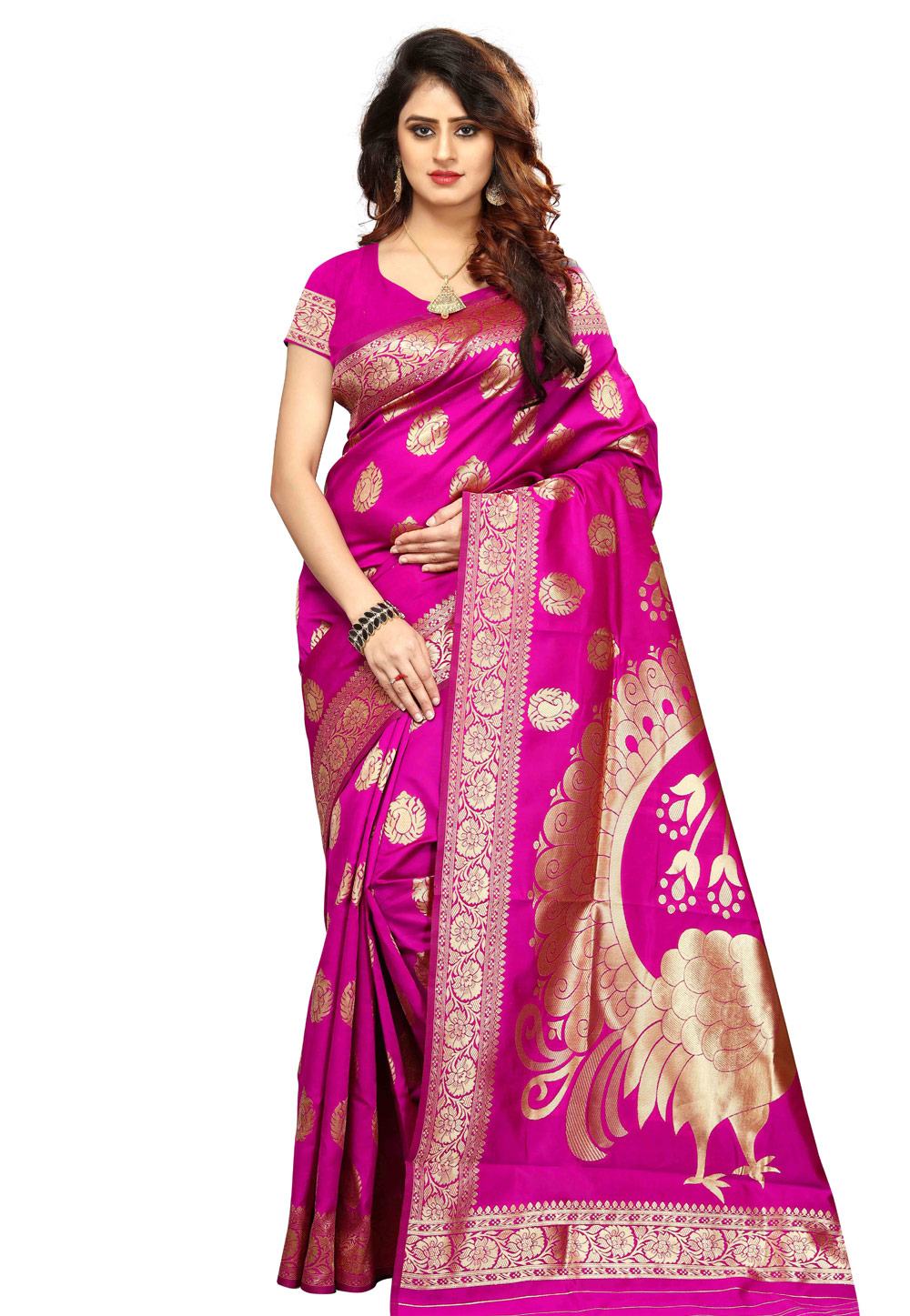 Magenta Banarasi Silk Festival Wear Saree 156150
