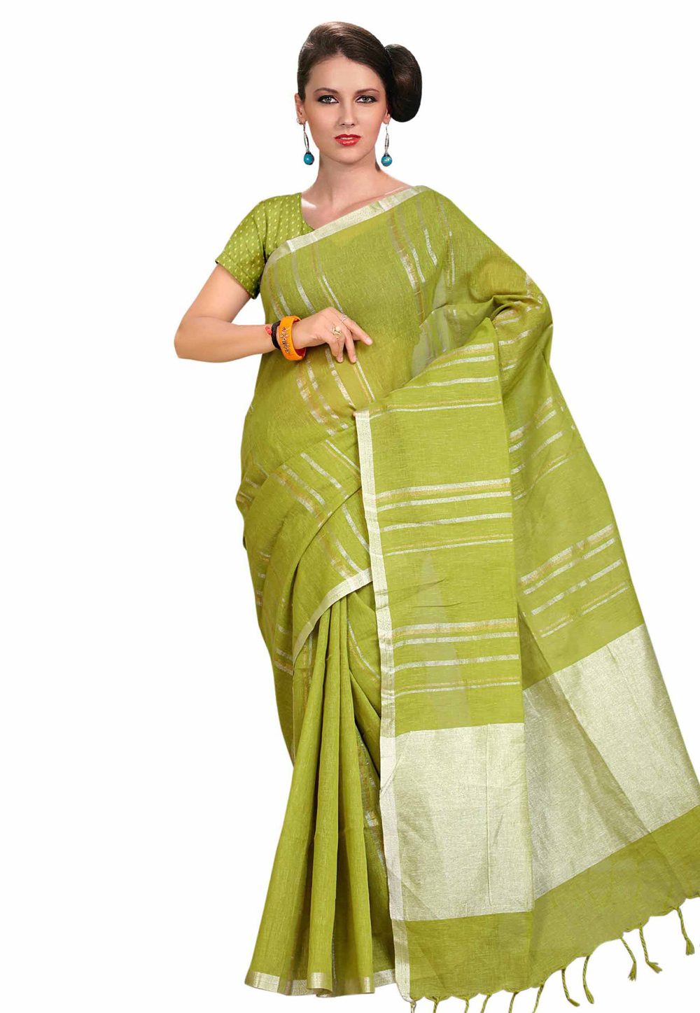 Green Silk Saree With Blouse 156589