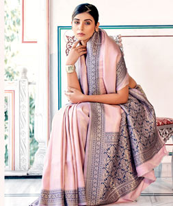 Light Pink Kanjivaram Silk Saree