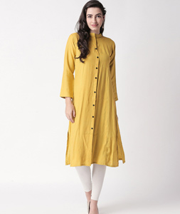 Buy online Yellow Solid Cold Shoulder Front Slit Kurta from Kurta Kurtis  for Women by Lingra for 629 at 55 off  2023 Limeroadcom