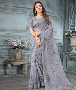 Light blue outlet sarees