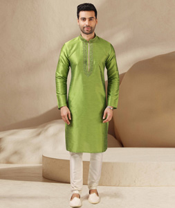 Buy Koshin Mehndi Color Art Silk Square Digitally Printed Kurta Pyjama For  Festive & Wedding Online at Best Prices in India - JioMart.