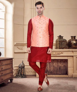 Kurta pajama red and black hot sale