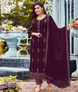 Ladyline Modal Silk Printed Salwar Kameez Suit with Silk Dupatta Stra   LadyLine