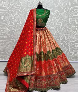 Red Silk Bridal Lehenga Choli 268049