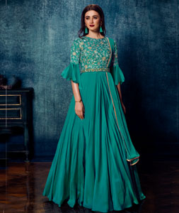 Mint Green Indian Wedding Georgette Anarkali Gown EXYS68004   ShreeFashionWear