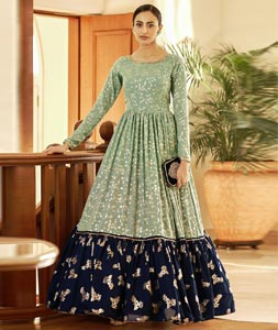 Buy Wedding Wear Sea green Sequinned Net Lehenga Choli Online From Surat  Wholesale Shop