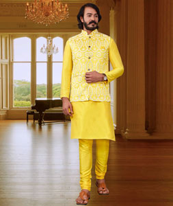 Yellow color kurta discount pajama