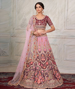 Engagement Bride Wear Gota Embroidery lehenga Choli In Pink
