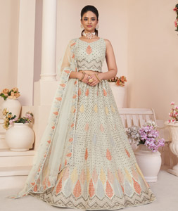 Buy Latest Off-White Color Lehenga Choli Online at Best Price