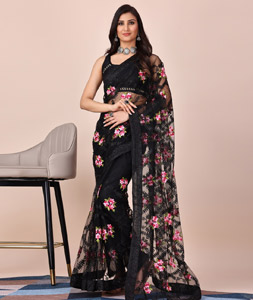 Buy Black Readymade Saree for Women Online from India's Luxury