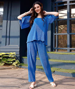 Cotton Kurti In Blue 218795