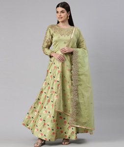 PISTA GREEN WOMEN GOWN