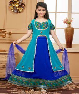 Bawri Fashion Girl's Silk Semi stitched Lehenga Choli (BLUE  LEHENGHA_Blue_13-14 Years) - YeLeJao Discount offers and Shopping Deals