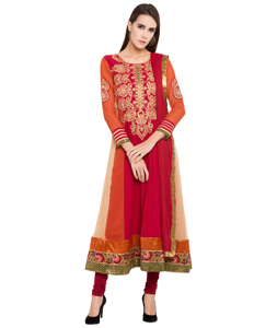 Maroon Georgette Readymade Anarkali Suit 238566