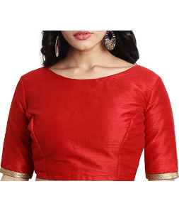 Red Dupion Silk Readymade Blouse 244924