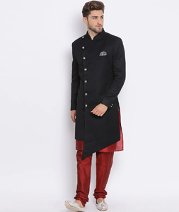Black Viscose Indo Western Kurta 235200
