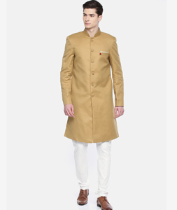 Golden Viscose Sherwani 235211