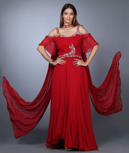 Red Georgette Designer Anarkali Suit 271168