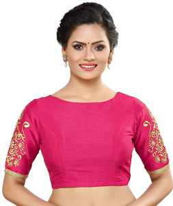 Pink Dupion Silk Readymade Blouse 276096