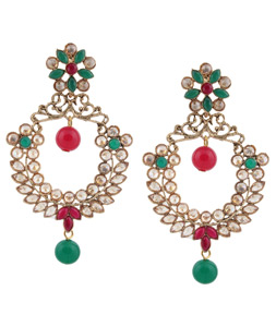 Green Brass Earrings 151143