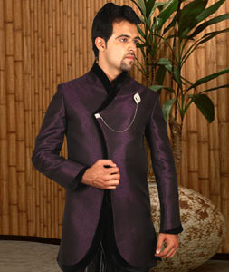 Purple Silk Readymade Jodhpuri Suit 204412