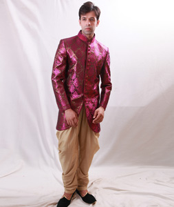 Pink Shimmer Readymade Indo Western Suit 204453