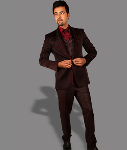Brown Satin Tuxedos Suit 128040