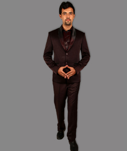 Brown Satin Tuxedos Suit 128044