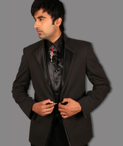 Black Satin Tuxedos Suit 128045