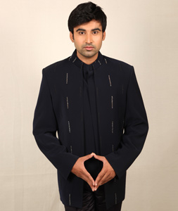 Navy Blue Imported Jodhpuri Suit 128056