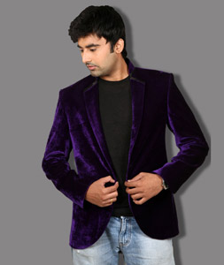 Purple Velvet Readymade Blazer 124532