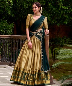 Beige Cotton Circular Lehenga Choli 318535