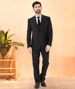 Black Rayon Tuxedos Suit 306137