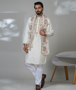 Cream Cotton Kurta Pajama 315549