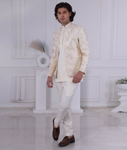 Cream Silk Jodhpuri Suit 315011