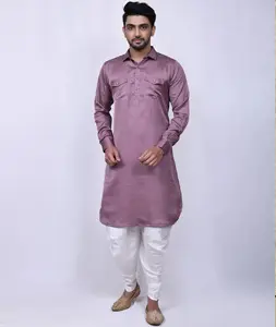 Lavender Cotton Pathani Suit 300786